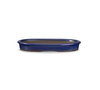 CERTRE - Vaso Bonsai Ovale in Gres, Modello Pisa, Made in Italy, Colore Blu Elettrico (Smaltato) | Misure esterne 33,5x21x4,5 cm (Prodotto SEMIARTIGIANALE, ci possono essere VARIAZIONI di Colore)