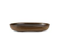 CERTRE - Vaso Bonsai Ovale in Gres, Modello Roma, Made in Italy, Colore Crema Catalana Chiara (Smaltato)| Misure estrene 22,4x15,2x3,8 cm