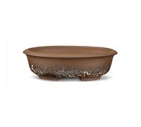 CERTRE - Vaso Bonsai Ovale in Gres, Modello Treviso, Made in Italy, Colore Maculato Nocciola (Gres)| Misure esterne 33x26x8,5 cm