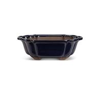 CERTRE - Vaso Bonsai Ovale in Gres, Modello Trieste, Made in Italy, Colore Blu Scuro (Smaltato)| Misure esterne 27x20x9 cm
