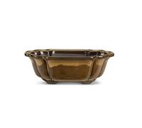 CERTRE - Vaso Bonsai Ovale in Gres, Modello Trieste, Made in Italy, Colore Crema Catalana Chiara (Smaltato)| Misure esterne 27x20x9 cm