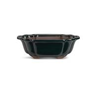 CERTRE - Vaso Bonsai Ovale in Gres, Modello Trieste, Made in Italy, Colore Verde Scuro (Smaltato)| Misure esterne 34x28x10,5 cm