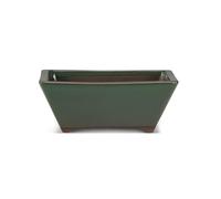 CERTRE - Vaso Bonsai Rettangolare in Gres, Modello Milano, Made in Italy, Colore Verde Palude (Smaltato)| Misure esterne 20,5x15,5x8 cm