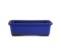 CERTRE - Vaso Bonsai Rettangolare in Gres, Modello Torino, Made in Italy, Colore Blu Elettrico (Smaltato) | Misure esterne 38,5x28x12 cm (Prodotto SEMIARTIGIANALE, possibili VARIAZIONI di Colore)