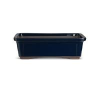 CERTRE - Vaso Bonsai Rettangolare in Gres, Modello Torino, Made in Italy, Colore Blu Scuro (Smaltato)| Misure esterne 38,5x28x12 cm