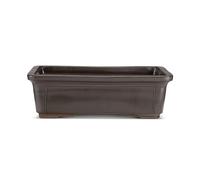 CERTRE - Vaso Bonsai Rettangolare in Gres, Modello Torino, Made in Italy, Colore Tortora (Smaltato)| Misure esterne38,5x28x12 cm