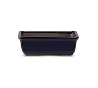 CERTRE - Vaso Bonsai Rettangolare in Gres, Modello Venezia, Made in Italy, Colore Blu Scuro (Smaltato)| Misure esterne 34x27x9,5 cm