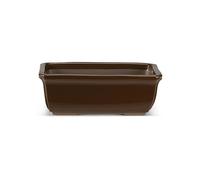 CERTRE - Vaso Bonsai Rettangolare in Gres, Modello Venezia, Made in Italy, Colore Cuoio (Smaltato)| Misure esterne 24x18x7 cm