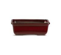 CERTRE - Vaso Bonsai Rettangolare in Gres, Modello Venezia, Made in Italy, Colore Rosso (Smaltato)| Misure esterne 21x15,5x7 cm