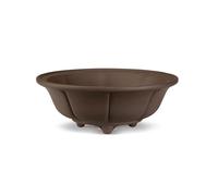 CERTRE - Vaso Bonsai Rotondo in Gres, Modello Bologna, Made in Italy, Colore Marrone (Gres)| Misure esterne 19x7,1 cm