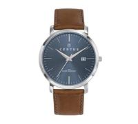 Certus 611054 - Orologio da uomo al quarzo, quadrante blu, cinturino in pelle marrone