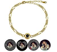 Certykllp Braccialetti personalizzati con immagini all'interno, Bracciali fotografici personalizzati per coppie, Bracciali fotografici rotondi Bracciali di proiezione per donne uomini