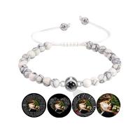 Certykllp Bracciali con proiezione di foto personalizzate con immagine all'interno Bracciale con immagine regolabile I Love You personalizzato per uomini donne anniversario Natale Memorial Gift