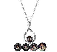 Certykllp Collana personalizzata con foto infinito personalizzata I Love You collana 100 lingue Proiezione immagine ciondolo collana per ragazze mamma moglie signora figlia lei, Argento, Nessuna