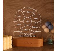 Certykllp Lampada puzzle personalizzata per la festa della mamma con nome personalizzato per la famiglia con nome personalizzato perfetta decorazione per la casa, festa del papà, regali di compleanno