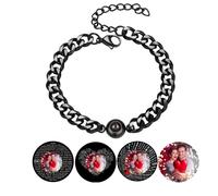 Certykllp personalizzato Catena cubana con immagini all'interno bracciale foto proiezione per uomo Donna,bracciali a proiezione in 100 lingue con foto all'interno