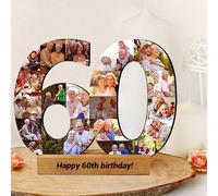 Certykllp Personalizzato Qualsiasi Numero Foto Collage Foto Targa Personalizzata 50° Anniversario di Matrimonio Cornice Personalizzata 25th 50th 60th 80th Birthday Sign Personalizzato Qualsiasi Età