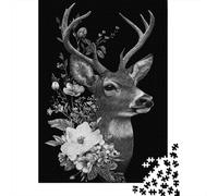 Cerva su sfondo neroPuzzle 1000 Pezzi Per Adulti, Giochi Educativi, Sfide, Decorazioni Per La Casa38x26cm/1000pcs
