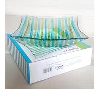 Cerve Centrotavola Vaso Piatto portafrutta Vetro Decorato Made in Italy 22cm Verde