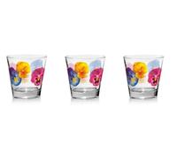 Cerve Set 3 Bicchieri da Tavola Acqua Vino Nadia Pop Flower 250 ml