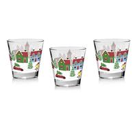 Cerve Set 3 Bicchieri da Tavola Acqua Vino Natale Nadia Snow Village 250 CC
