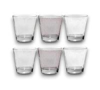Cerve Set 6 Bicchieri Acqua in Vetro Everyday Colorati, capacità 250 ml,Trasparente, Linea DUNE, per Lavastoviglie, Lavorazione Italiana decoro Tortora, Ideale Casa Confezione 6 pezzi