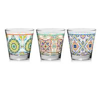 CERVE Set di 3 bicchieri per acqua assortiti, 25CL-VALENCIA