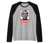 Cervelli Zombie Bold Street Style Undead Horror Film Amanti Maglia con Maniche Raglan