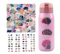 Cervello adesivi - 110 adesivi creativi impermeabili | Adesivi estetici | Cervello adesivi creativi per scrapbooking, laptop, skateboard, bottiglie d'acqua, computer, telefono (5,9 x 5,9 cm)