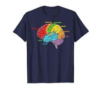 Cervello Anatomia Scienza Nerd Geek Studente Maglietta, Uomo, Navy, L