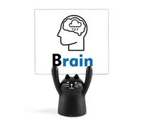 Cervello Corpo Umano Pensiero Pioggia Memo Holder Cartoon Gatto Nero Stand Decorazione