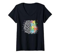 Cervello creativo, arte, scienza, matematica Maglietta con Collo a V