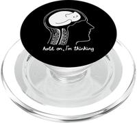 Cervello di gatto divertente Aspetta, sto pensando grafico PopSockets PopGrip per MagSafe