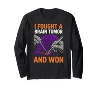 Cervello Ho Combattuto Un Tumore al Cervello E Vinto Cool Mens Surgery Recov Maglia a Manica