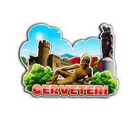 Cerveteri di Latina Lazio Italia Calamita da frigorifero in legno 3D monumenti viaggio da collezione souvenir decorazione fatta a mano -3445