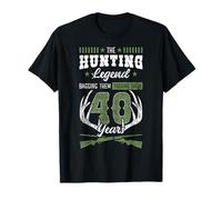 Cervi Caccia 40° Compleanno Festa Wildlife Theme Buck Hunters Maglietta