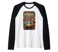 Cervi Che Giocano a Poker Cartoline di Natale Ace Bluff Dritto Maglia con Maniche Raglan