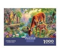 Cervi in primavera 1000 Pezzi Lotto Di Puzzle Presentante Livello Di Difficoltà Ultra Elevato Cervi al fiume Swans concepito Come Attività Extrascolastica E Prodotto Meglio Valutato 38x26cm/1000pcs