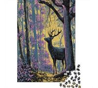 Cervi nella foresta Puzzle 1000Pcs Decorazione Per La Casa. Rilassamento E Intelligence Per Adulti E Bambini Da 14 Anni 38x26cm/1000pcs