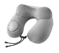 cervicale a forma di U, in peluche, portatile, da viaggio, con lavabile, ad aria, per aereo, auto, ufficio, campeggio