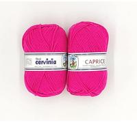 CERVINIA Filati Caprice Acrilico 100% - Confezione da 10 GOMITOLI da 50 gr. cad (Fucsia Fluo - 1585)