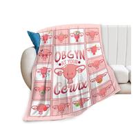 Cervix Uterus Coperta OBGYN at Your Cervicx coperta per tutte le stagioni ultra morbida e accogliente pile isterectomia regali pelosa biancheria da letto coperta per isterectomia recupero regali per