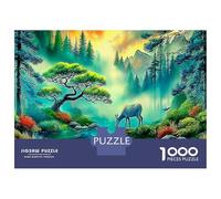 cervo 1000 Pezzi Carta Premium Set Di Puzzle A Rompicapo cervo Japanese Garden Gioco Familiare Divertente E Impegnativo, Puzzle Di Decorazione Bellissimo, Regalo Di Compleanno Perfetto 38x26cm/1000pcs