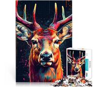 Cervo Animale Puzzle da 1000 pezzi per adolescenti Giocattoli che creano dipendenza e sfidano l'intelligenza del cervello Regalo di compleanno, regali 38x26cm