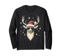 Cervo Babbo Natale Cappello Divertente Carino Animale Caccia Cacciatore Natale Maglia a Manica