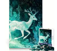 Cervo bianco nella foresta di turchesi - Puzzle da 1000 pezzi per adulti - Stimola la mente, calma e relax - Taglio nitido - Regalo memorabile (50x75cm)