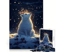 Cervo bianco nella neve - Puzzle da 1000 pezzi per adolescenti - Esercizio cognitivo - Rilassante e piacevole - Ideale come regalo invernale (38x26cm)