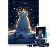 Cervo bianco nella neve,puzzle per adolescenti,1000 pezzi,gioco di memoria,incastro perfetto,nessun pezzo si stacca,gioco per allenare la mente,ideale da portare in viaggio,regalo (38x26cm)