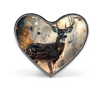 Cervo caccia cervo nelle foreste distintivo a forma di cuore carino spilla spille spille bottoni distintivi per zaino giacche cappelli decorazione