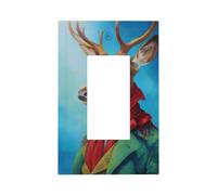 Cervo che indossa una sciarpa rossa epoca vittoriana interruttore della luce piastra da parete copertura piastra frontale singolo bilanciere 1 banda decoratore presa coperture per la casa cucina